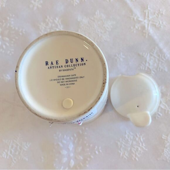 Rae Dunn Hustle Travel Coffee Cup Off White Ceramic Mug with Lid - Picture 5 of 5